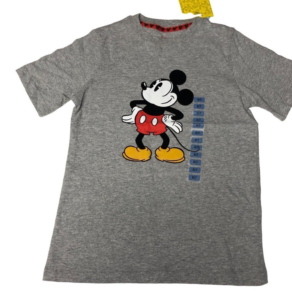 DISNEY GRAPHIC‎ MICKEY MOUSE GRAY TEE 6/7 NWT